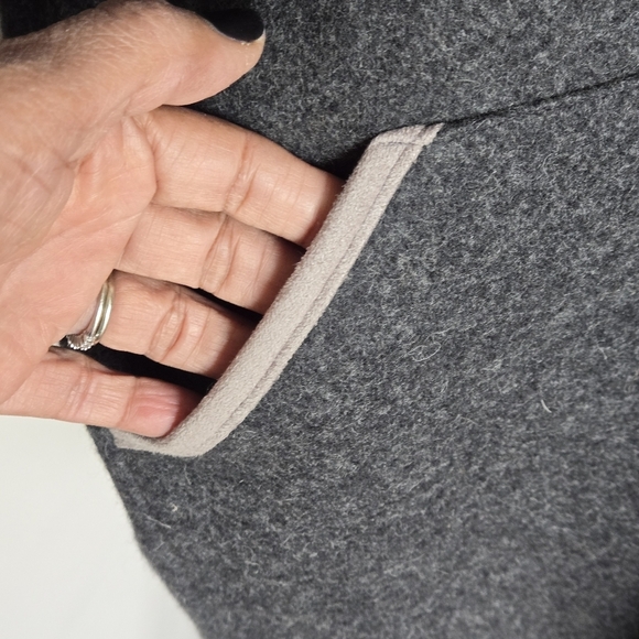 Tollar Made in Korea Zip Front Blanket Cape Poncho Coat Pockets O/S - Picture 5 of 10